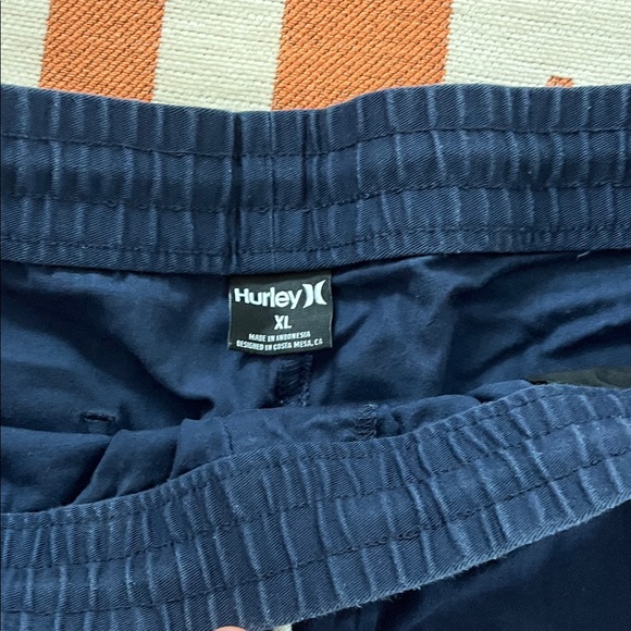 Hurley Dark Blue Elastic Waist Shorts - Picture 2 of 2